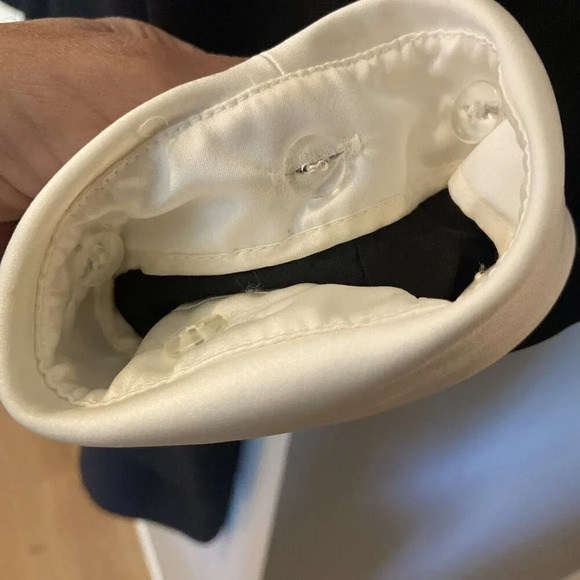 Teri Jon Rickie Freeman Formal Cream Satin & Black Plus Size 16 Shift Dress - Picture 5 of 8